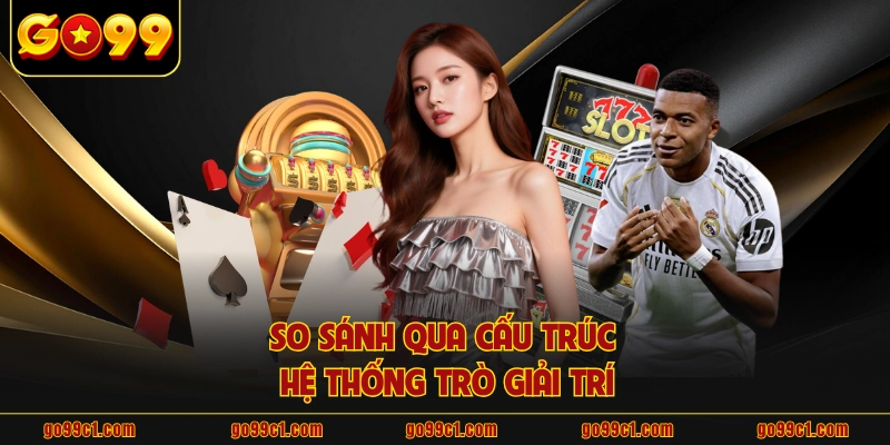 So sánh qua cấu trúc hệ thống trò giải trí